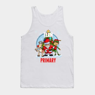 Team Primary Santa Elf Reindeer Flossing Kids Christmas Tank Top